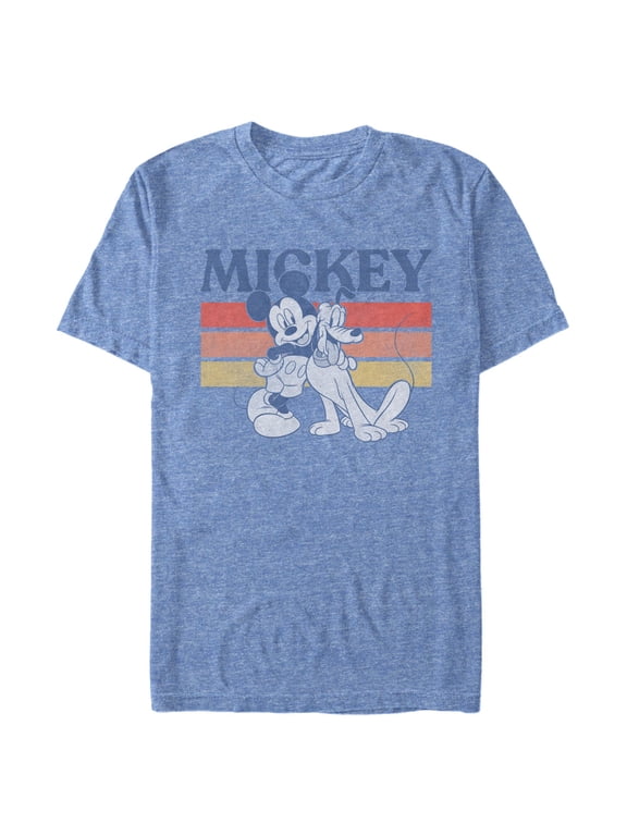 Mens Mickey & Friends Retro Pluto and Mickey Mouse T Shirt
