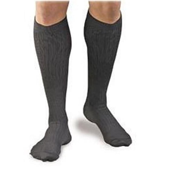 Mens Microfiber Pinstripe Dress Socks 20-30 mmHg - Size & Color- Large Gray