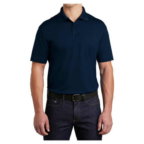 Mens Micropique Sport-Wick Polyester Pocket Polo True Navy Large