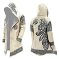 thumbnail image 1 of Mens Mid Length Knit Hoodie Cardigan With Print No Zipper No Buttons Clothes, 1 of 4