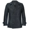 thumbnail image 1 of Mens Mid-Length Leather Peacoat-Epworth in Black, 1 of 5