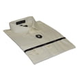 thumbnail image 1 of Mens Milani dress shirt soft cotton Blend easy wash business long sleeves Ivory, 1 of 5