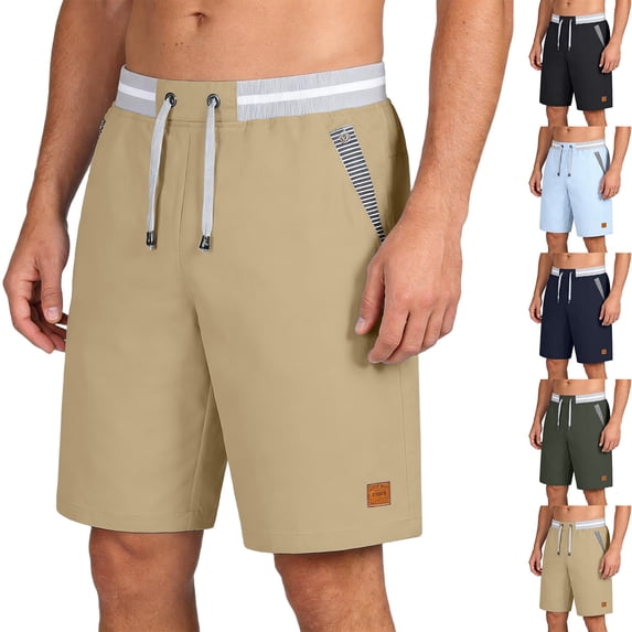 Mens Military Cargo Shorts Multi Pocket Elastic Waistband Short Pants Drawstring Ripstop Straight Leg Cargo Shorts Relaxed-Fit Summer Outdoor Activities Casual Joggers,Brown M