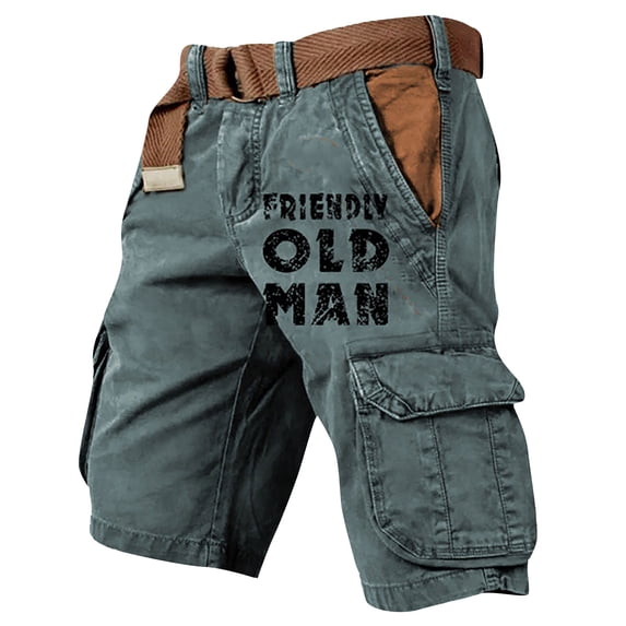 Mens Military Cargo Shorts Multi Pockets Twill Elastic Waistband Shorts Pants Drawstring Ripstop Straight Leg Cargo Shorts Summer Work Hiking Casual Outdoor Athletic Bottom,Green L