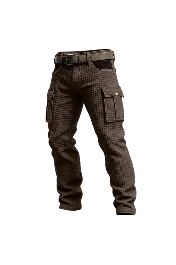 Mens Military Pants Water Resistant Elastic Waist Cargo Pants with Multi Pockets Quick Dry Joggers Hiking Work Ripstop Relaxed Fit Cargo Work Pants,Brown M