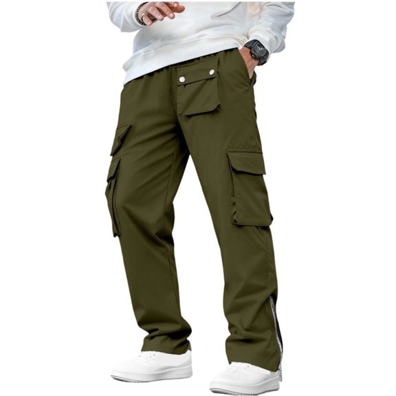 Mens Military Pants Water Resistant Stretch Waistband Cargo Pants with Multi Pockets Quick Dry Joggers Classic Hunting Ripstop Hiking Cargo Pants Trousers,Green 2XL