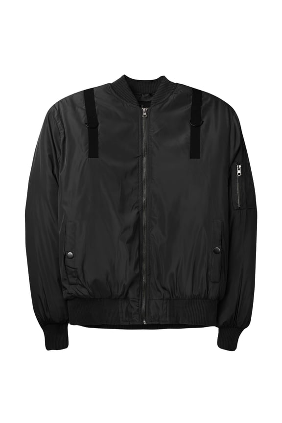 Mens Military Patches Bomber Jacket Lightweight Skinny Fit