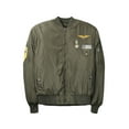thumbnail image 1 of Mens Military Patches Bomber Jacket Lightweight Skinny Fit, 1 of 6