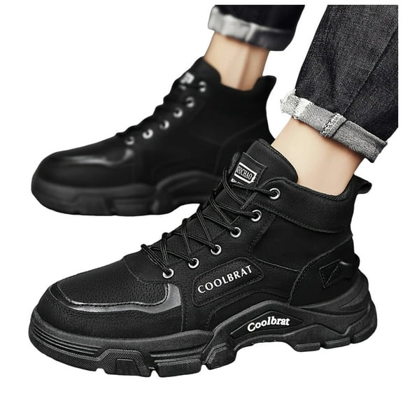 Mens Military Tacticle Mid Calf Combat Boots Non Slip Hiking Riding Work Ankle Booties for Outdoor Activities