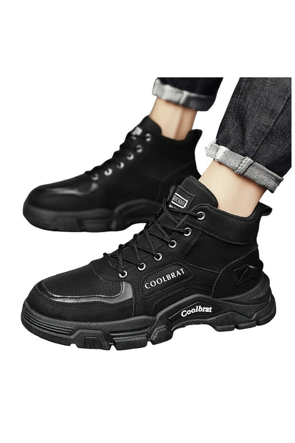 Mens Military Tacticle Mid Calf Combat Boots Non Slip Hiking Riding Work Ankle Booties for Outdoor Activities