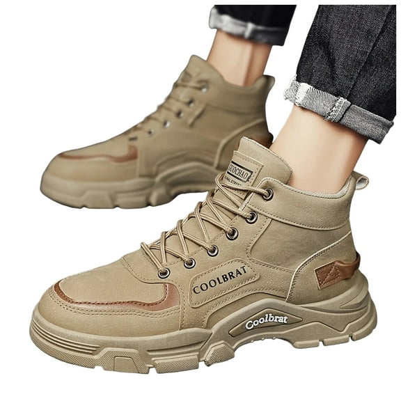 Mens Military Tacticle Mid Calf Combat Boots Non Slip Hiking Riding Work Ankle Booties for Outdoor Activities