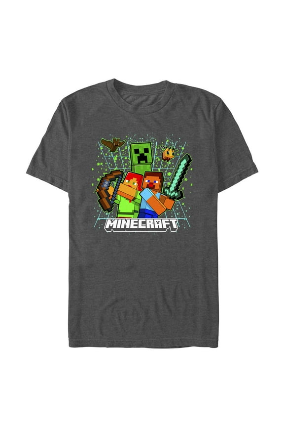 Mens Minecraft Color Pop Steve and Alex T Shirt