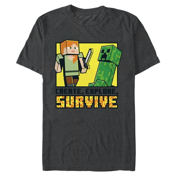 Mens Minecraft Create Explore Survive T Shirt