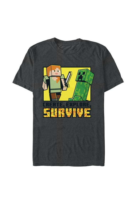 Mens Minecraft Create Explore Survive T Shirt