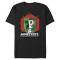 thumbnail image 1 of Mens Minecraft Creeper Skeleton Brain Red Badge T Shirt, 1 of 5