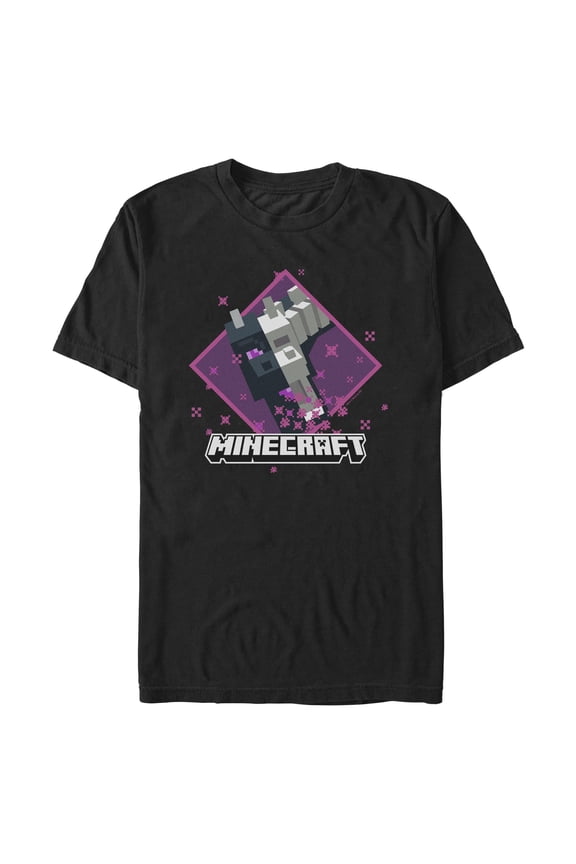 Mens Minecraft Ender Dragon Skeleton Purple Badge T Shirt
