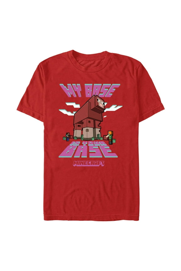Mens Minecraft My Base Is Your Base T Shirt