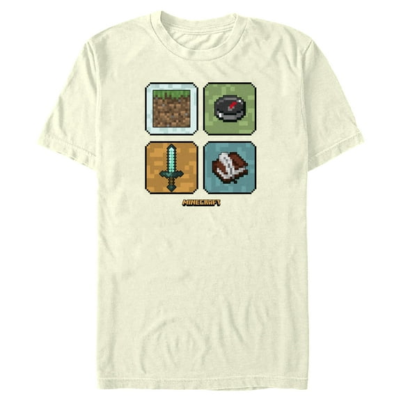 Mens Minecraft Pixel Item Grid T Shirt