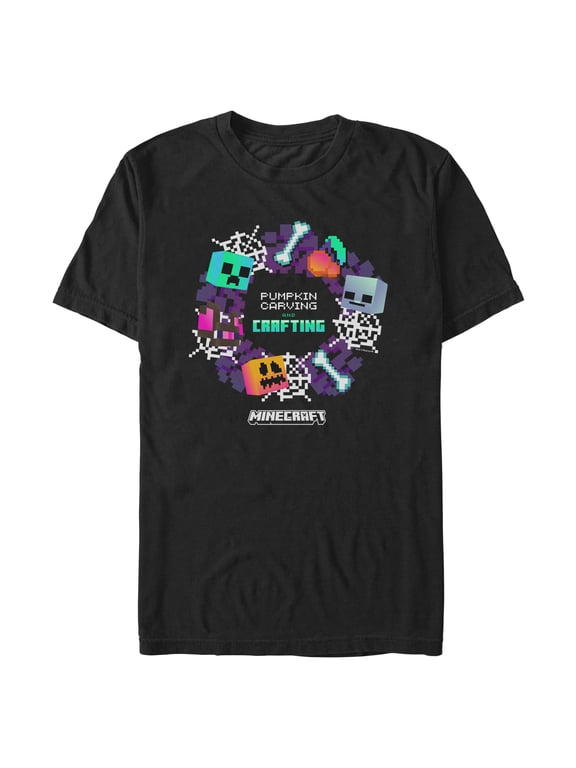 Mens Minecraft Pumpkin Carving And Crafting T Shirt