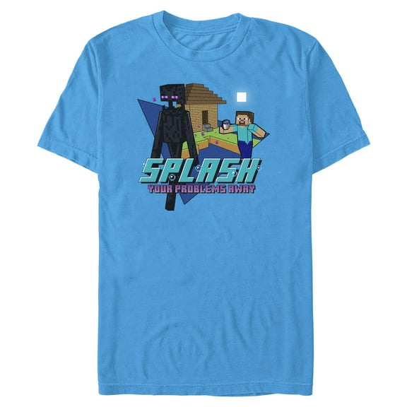 Mens Minecraft Splash Your Problems Away T Shirt