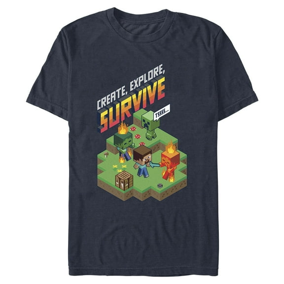 Mens Minecraft Steve Create Explore Survive T Shirt