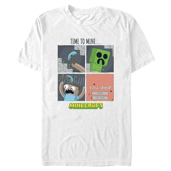 Mens Minecraft Time to Mine Meme T Shirt