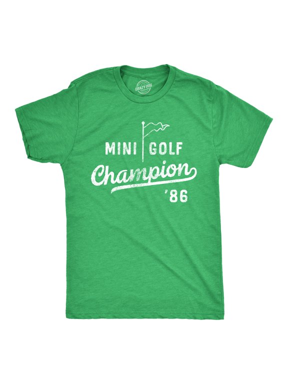 Mens Mini Golf Champion T Shirt Funny Retro Putt Putt Champ Graphic Tee for Guys Graphic Tees