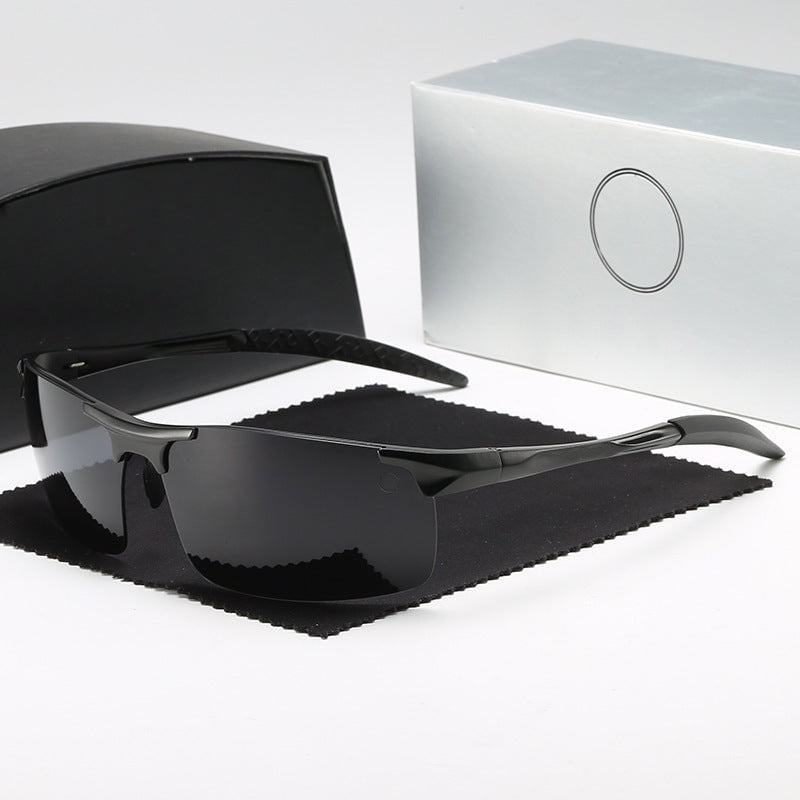Mens Minimalist Aluminum Magnesium Polarized Sunglasses for Men, Driving, Fishing, Travel, Outdoor Sports and Parties