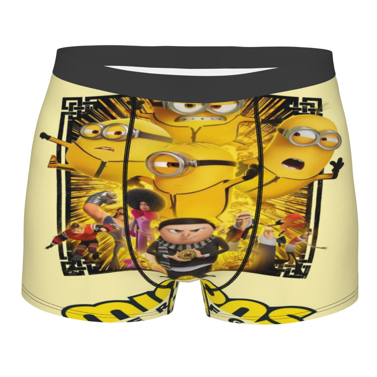 Mens Minions Boxer Briefs Cartoon Printed Underwear Breathable Stretch