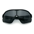 thumbnail image 1 of Mens Mirrored Classic Oversized Shield Windbreaker Wrap Plastic Sport Sunglasses Matte Black - Black, 1 of 1