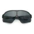 thumbnail image 1 of Mens Mirrored Classic Oversized Shield Windbreaker Wrap Plastic Sport Sunglasses Slate - Black, 1 of 1