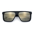 thumbnail image 1 of Mens Mirrored Lens 90s Flat Top Horn Rim Plastic Urban Sunglasses [Matte Black - Gold Mirror], 1 of 8