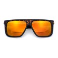 thumbnail image 1 of Mens Mirrored Lens 90s Flat Top Horn Rim Plastic Urban Sunglasses [Matte Tortoise - Orange Mirror], 1 of 8