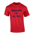 thumbnail image 1 of Mens Mississippi Football Tshirt Mississippi Vs All Yall Short Sleeve T-shirt-Red-xl, 1 of 1