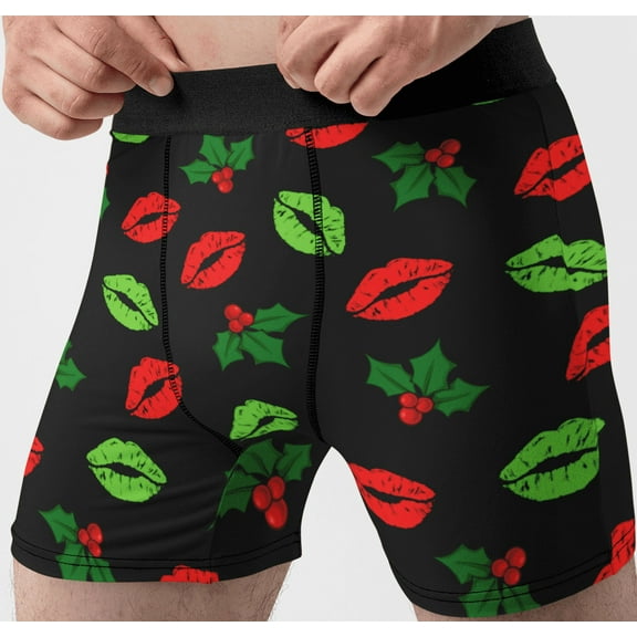 Mens Mistletoe Kisses Funny Boxer Briefs Underwear Christmas Xmas Novelty Gift
