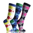 thumbnail image 1 of COUVER Mens Assorted Argyle Print Patterned Crew Socks 3 Pack Size 10-13 (Mens), 1 of 1
