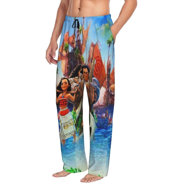 Mens Moana Pajama Pants Soft Lightweight Pajama Pants Cartoon Pajama
