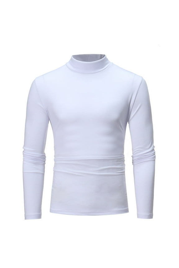 Mens Mock Neck Baselayer Shirts Stretch Long Sleeve Basic Turtleneck Undershirt Lightweight Thermal Pullover Sweater