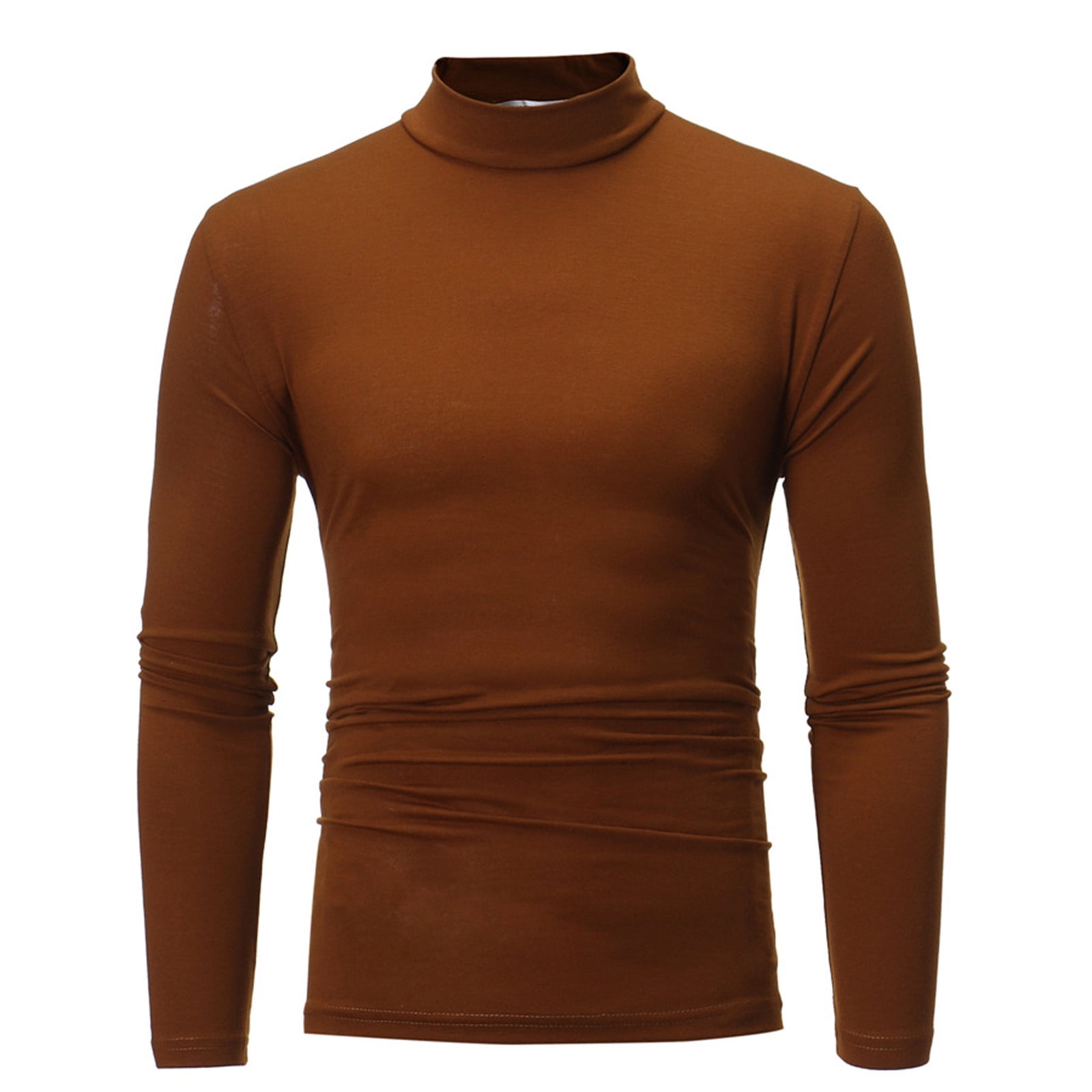 Mock Neck Long Sleeve Shirt Men's Slim Fit Mock Turtleneck Thermal