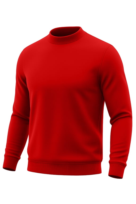 Mens Mock Neck Fleece Pullover Sweater Warm Long Sleeve Thermal Turtleneck Winter Grant Red (XL)