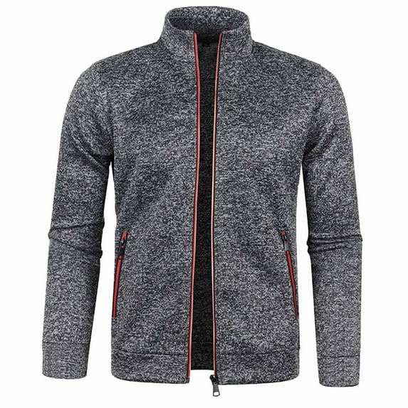 Mens Mock Neck Full Zip Sweatshirts Lightweight Fleece Jackets Sport Coat Long Sleeve Sweat Shirts Fall Jogging Jackets With Zipper Pockets