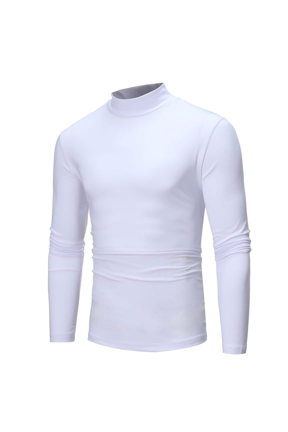 Mens Mock Neck Lightweight Shirts Long Sleeve Workout Cotton T-Shirt Running Thermal Athletic Base Layer Undershirt Tops