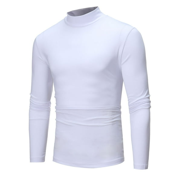 Mens Mock Neck Lightweight Shirts Long Sleeve Workout Cotton T-Shirt Running Thermal Athletic Base Layer Undershirt Tops