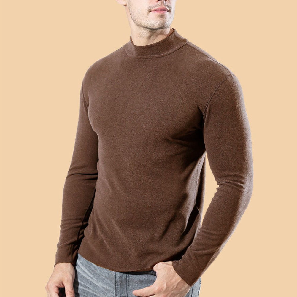 Mens Mock Neck Pullover Long Sleeve Jumper Tops Warm Slim Fit Blouse T Shirt Walmart
