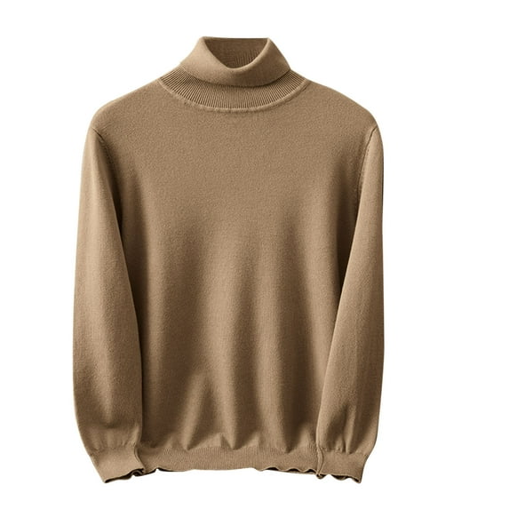 Mens Mock Neck Sweater, Long Sleeve Pullover for Men Fall Fashion Loose Fit Solid Color Knitted Basic Sweaters S-2XL