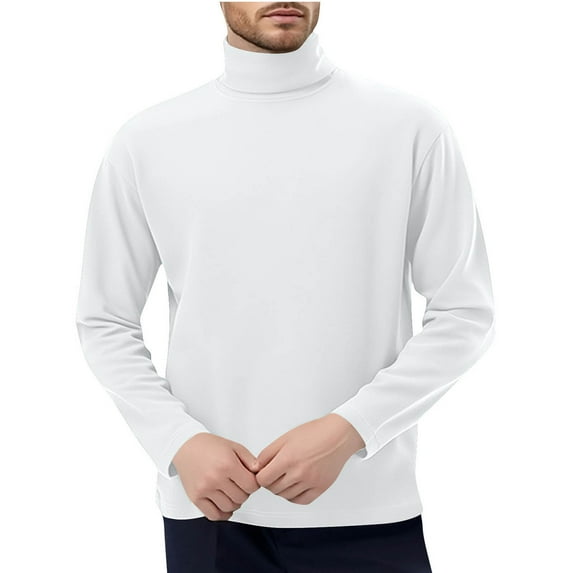 Mens Mock Neck Sweaters, Long Sleeve Pullover for Men Fall Fashion Loose Fit Solid Color Basic Knitted Sweater M-3XL