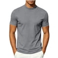 thumbnail image 1 of Mens Mock Neck T Shirts Short Sleeve Mock Turtleneck Undershirt Loose Fit Summer Casual Basic Tees Gray, 1 of 8