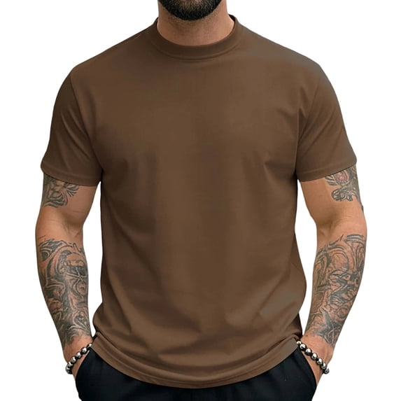 Mens Mock Neck T-Shirts Short Sleeve Muscle Slim Fit Summer Casual Workout Tee Quick Dry Athletic Training Shirt Solid Fashion Base Layer Moisture Wicking Fitness Top