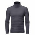 thumbnail image 1 of Mens Mock Turtleneck Long Sleeve Shirts Casual Basic T-Shirt Lightweight Mockneck Pullover Sweater for Men Dark Gray 2XL, 1 of 5