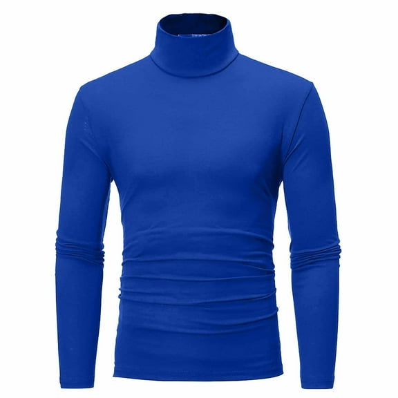 Mens Mock Turtleneck Long Sleeve Shirts Casual Basic T-Shirt Lightweight Mockneck Pullover Sweater for Men Navy XL